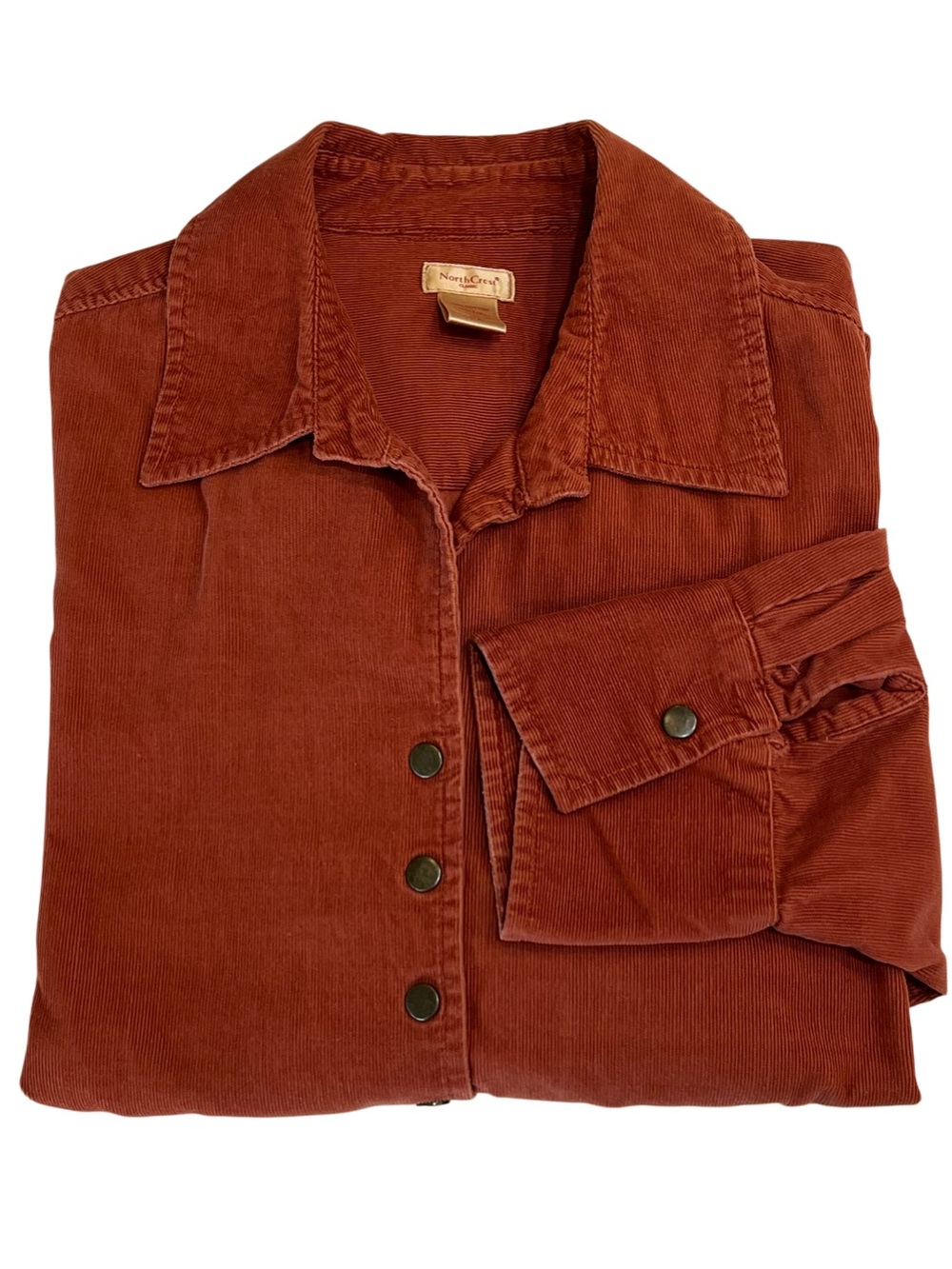 Northcrest Babywale Corduroy Snap Front Shirt Rust XL 18 Fall Cotton